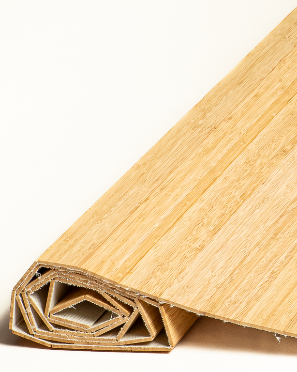 Vertical Bamboo Lath Weaving 50mm Smoked glued/textile 