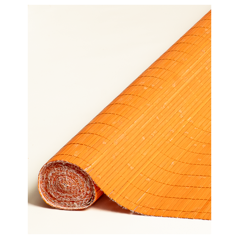 Bamboo mat Glued on textile 7mm Orange color 