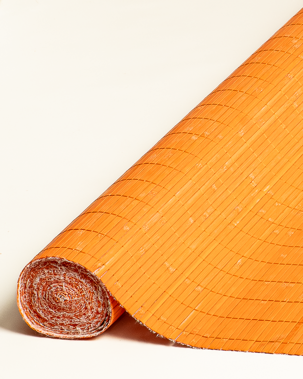 Natte Bambou 7mm Orange sur Tissu