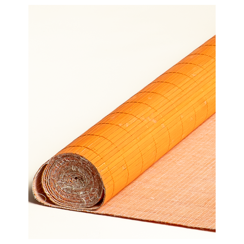 Natte Bambou 7mm Orange sur Tissu