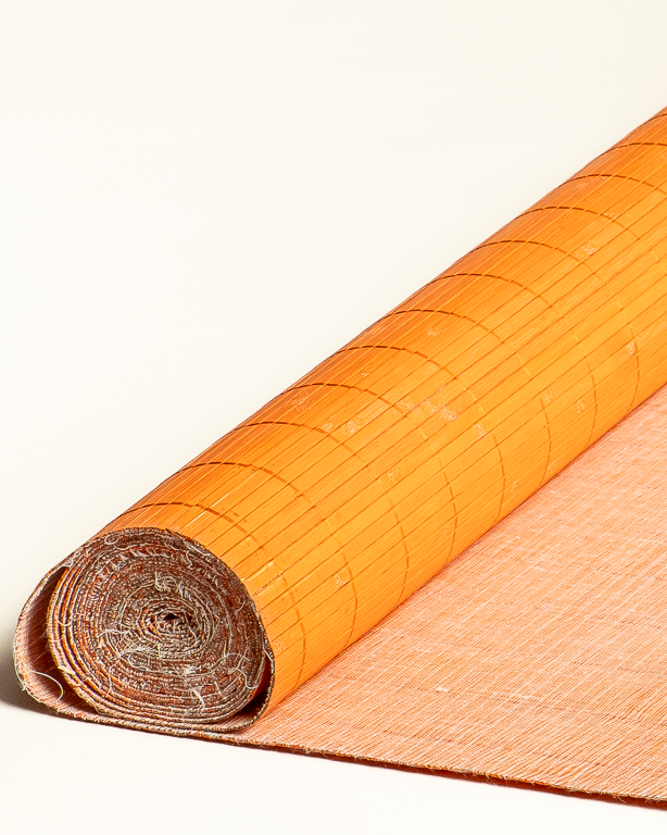 Bamboo mat Glued on textile 7mm Orange color 