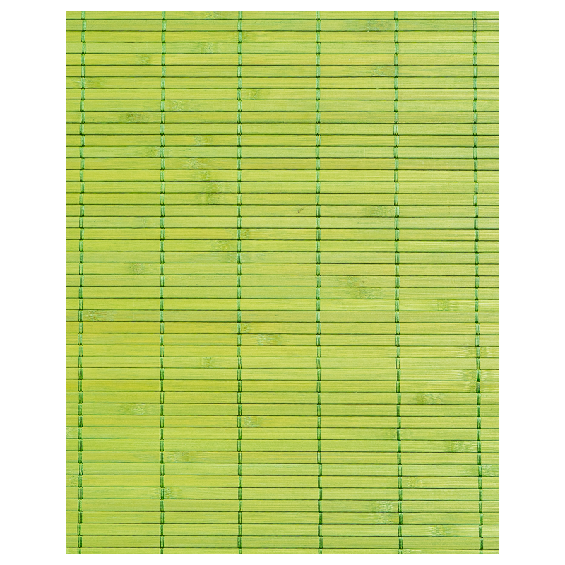 Bamboo mat Glued on textile 7mm Green color 