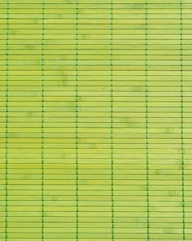 Bamboo mat Glued on textile 7mm Green color 