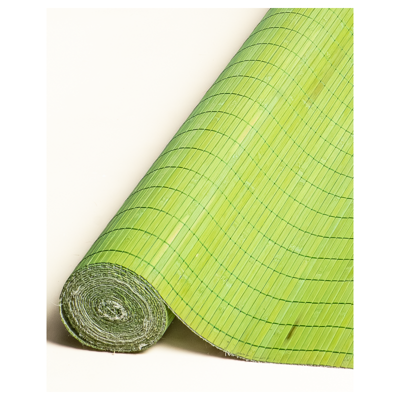 Natte Bambou 7mm Vert Anis sur Tissu