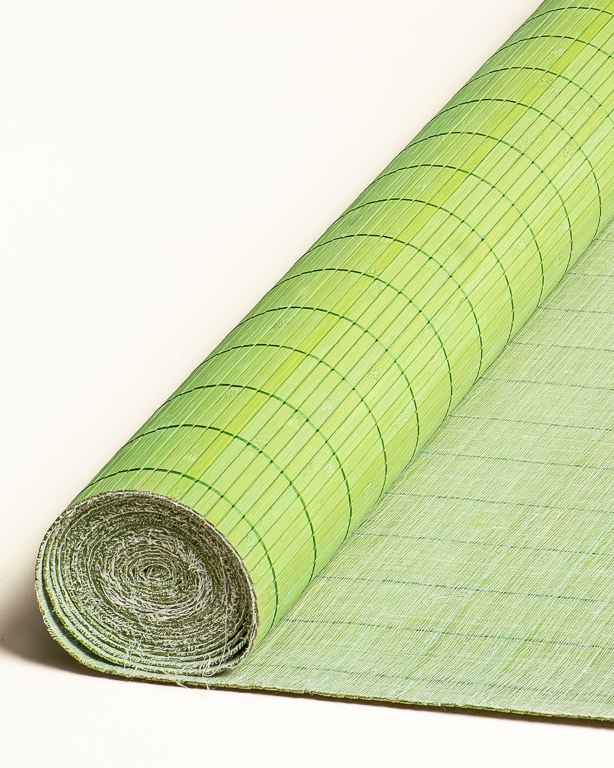 Natte Bambou 7mm Vert Anis sur Tissu
