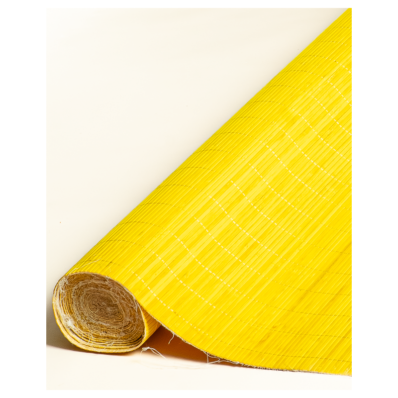 Yellow Tatami Bamboo mat Glued on textile 4.5 mm