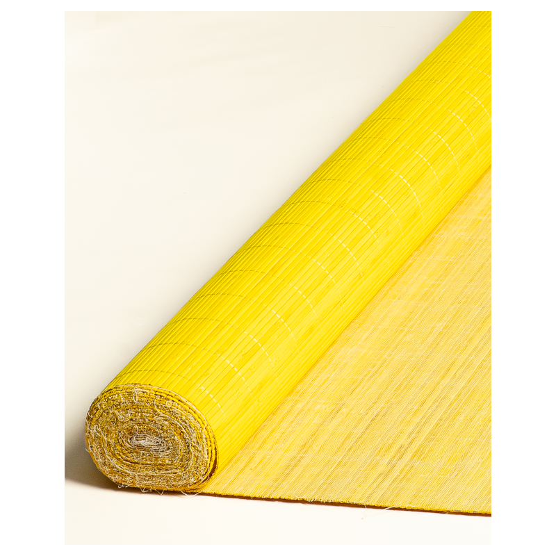 Yellow Tatami Bamboo mat Glued on textile 4.5 mm