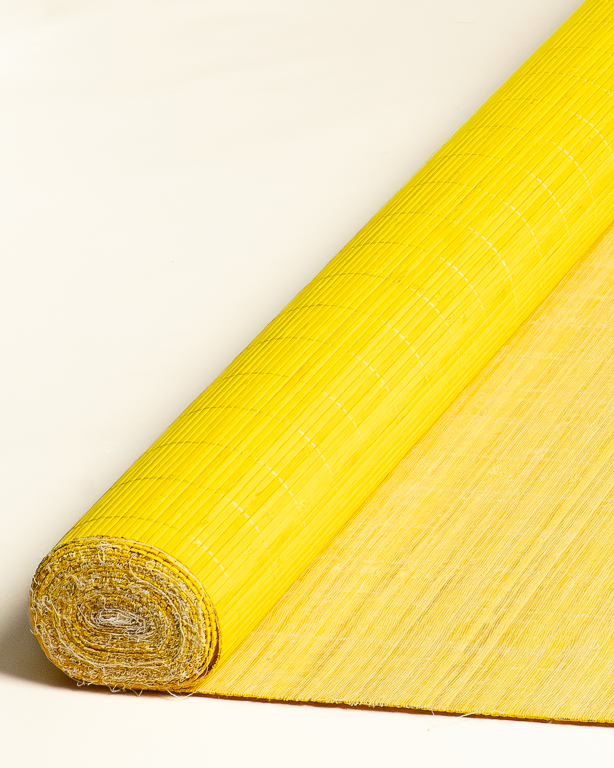 Yellow Tatami Bamboo mat Glued on textile 4.5 mm