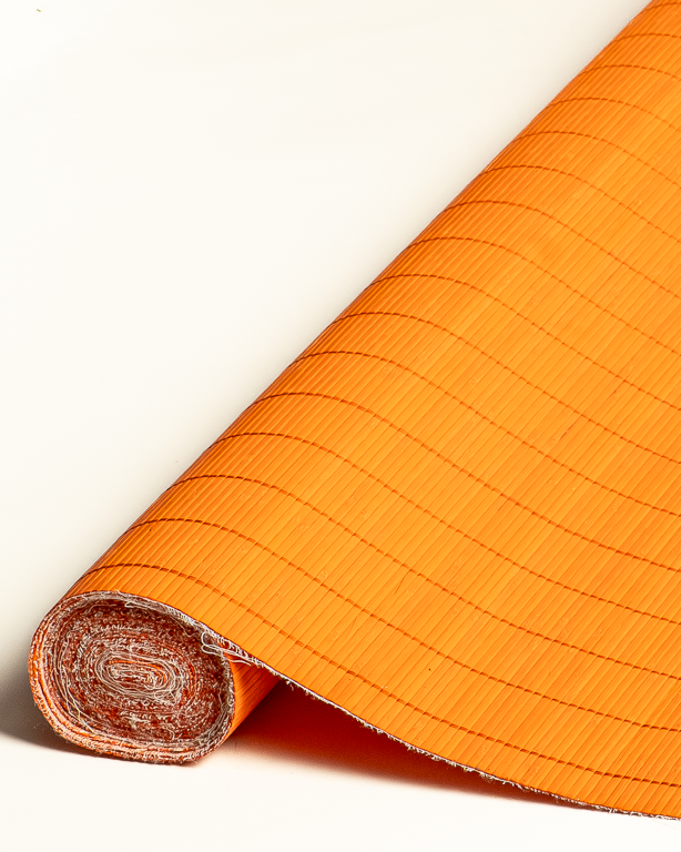 Orange Tatami Bamboo mat Glued on textile 4.5 mm