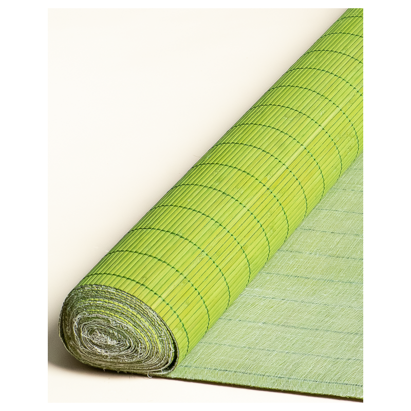 Green Tatami Bamboo mat 4.5 mm Glued on textile