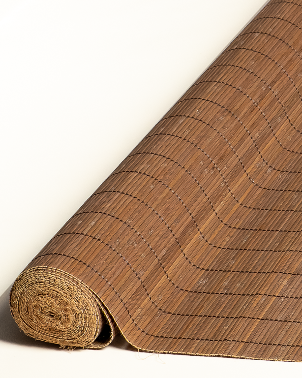 Wengé Tatami Bamboo mat 4.5 mm Glued on textile