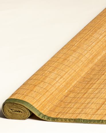 Carpet Bamboo mat Brown fringe 