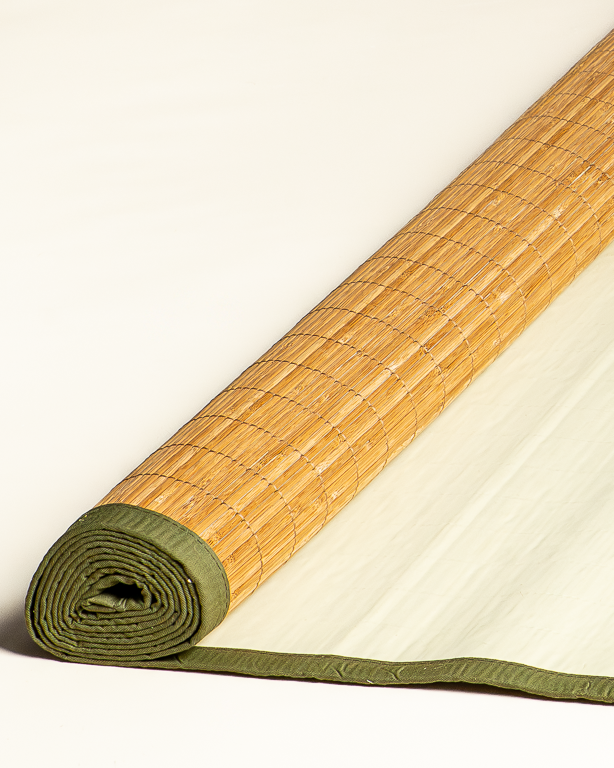 Carpet Bamboo mat Brown fringe 
