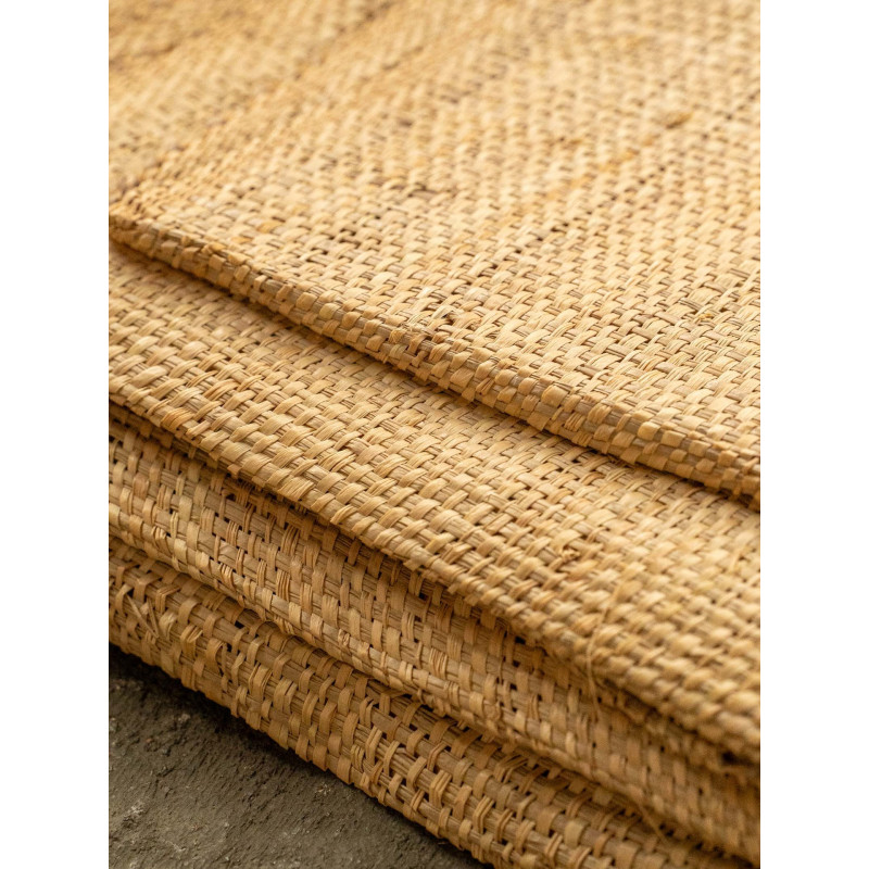 Tissage Raphia Maille Fine Naturel & Lin | Maison Douineau