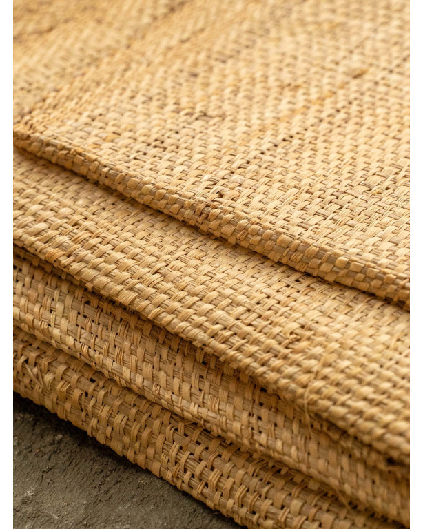 Tissage Raphia Maille Fine Naturel & Lin | Maison Douineau