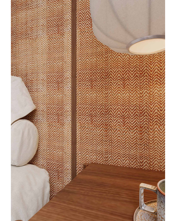 Tissage Raphia Chevron Acajou | Maison Douineau