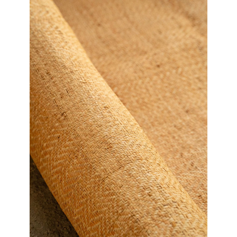 Chevron Raffia Weave Natural & Rattan | Maison Douineau