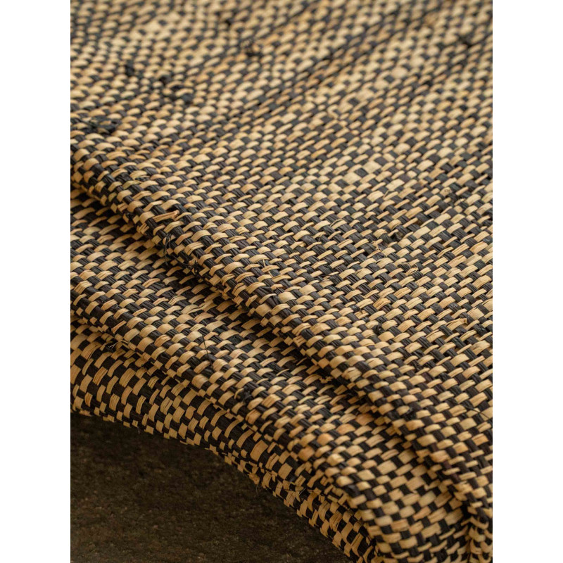 Fine-Mesh Raffia Weave Natural & Indigo | Maison Douineau