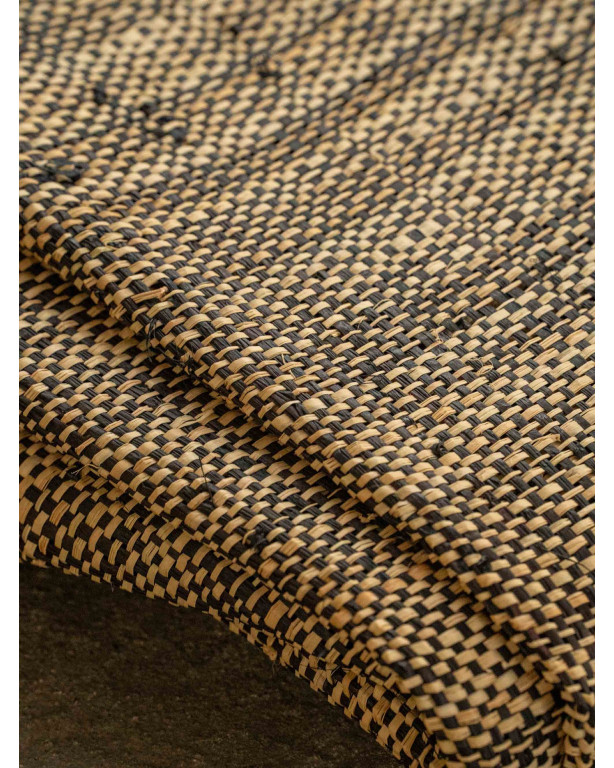 Fine-Mesh Raffia Weave Natural & Indigo | Maison Douineau