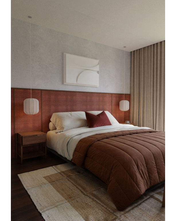 Fine-Mesh Raffia Weave Mahogany | Maison Douineau