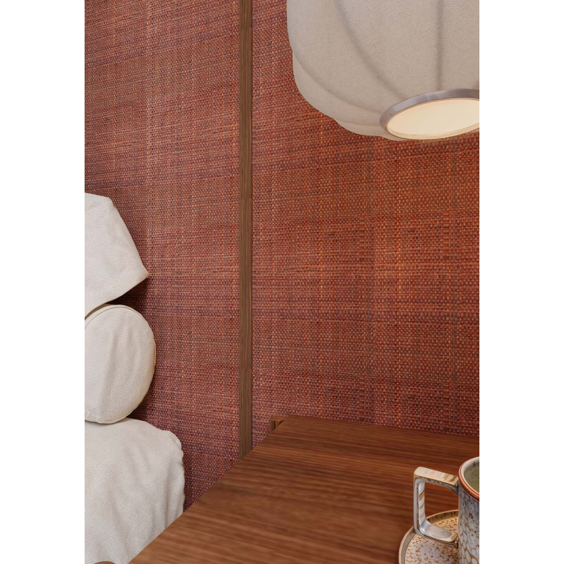 Fine-Mesh Raffia Weave Mahogany | Maison Douineau