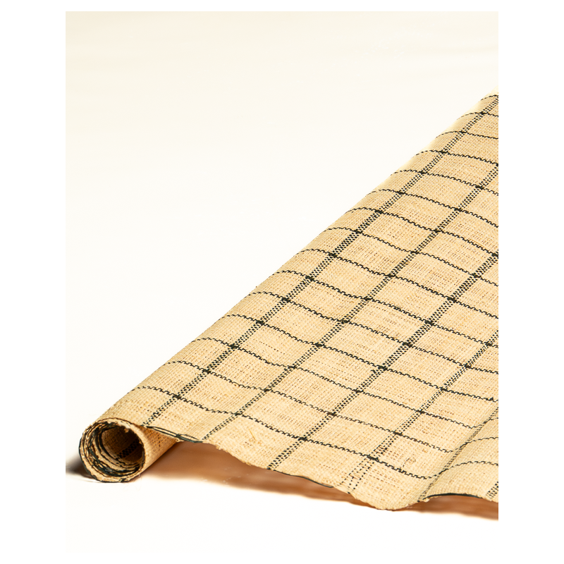Checks Raffia Weave Black & Natural | Maison Douineau