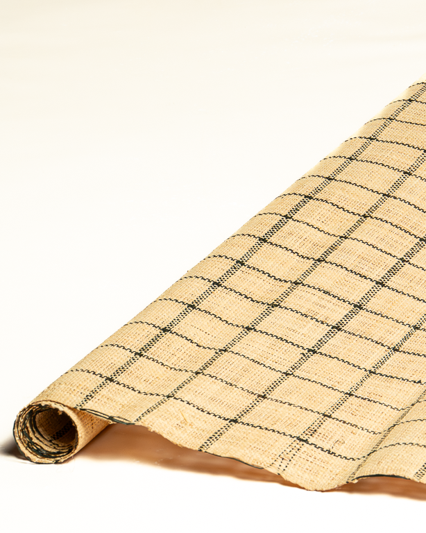 Checks Raffia Weave Black & Natural | Maison Douineau