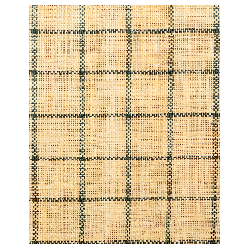 Tissage Raphia Carreaux Noir & Naturel | Maison Douineau