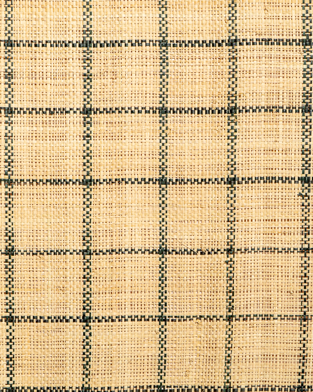 Tissage Raphia Carreaux Noir & Naturel | Maison Douineau