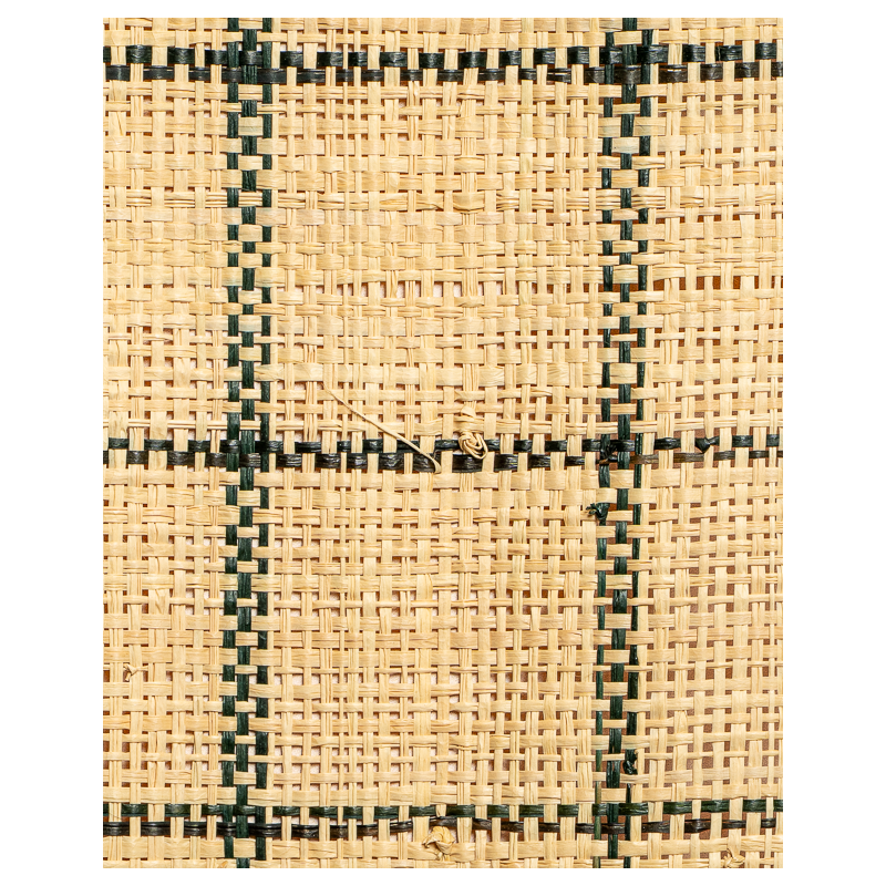 Tissage Raphia Carreaux Noir & Naturel | Maison Douineau