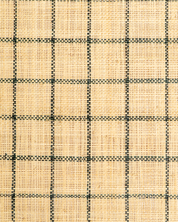 Tissage Raphia Carreaux Noir & Naturel | Maison Douineau