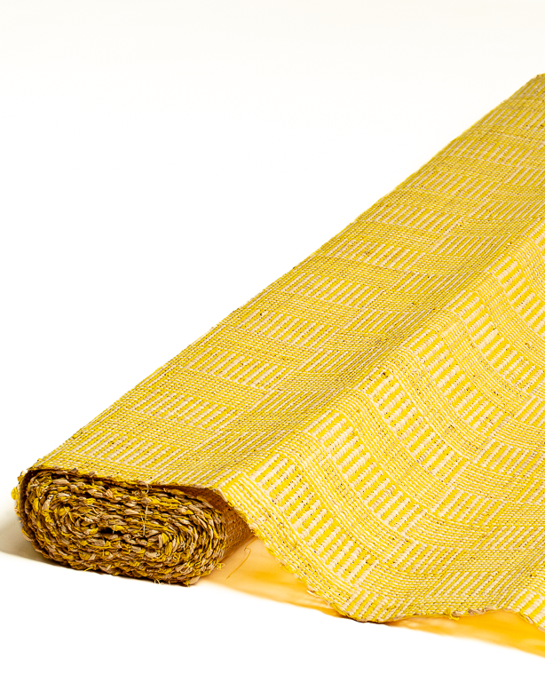 Tight-Mesh Raffia Weave Yellow & Natural | Maison Douineau
