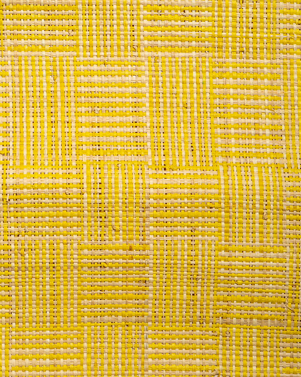 Tight-Mesh Raffia Weave Yellow & Natural | Maison Douineau