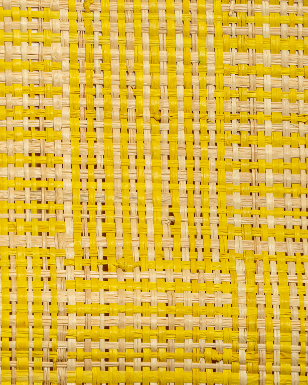 Tight-Mesh Raffia Weave Yellow & Natural | Maison Douineau