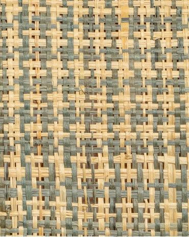 Tissage Raphia Pied-de-Poule Gris | Maison Douineau