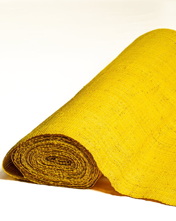 Tissage Raphia Maille Serrée Jaune | Maison Douineau