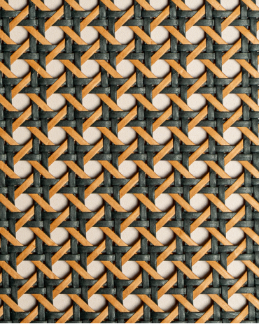 Cannage Papier 1/2 Maille Noir et Caramel | Maison Douineau