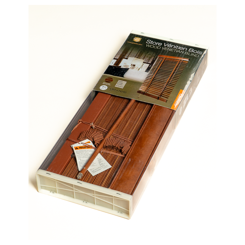 Wooden Blind Dark Cherry 50 mm | Maison Douineau