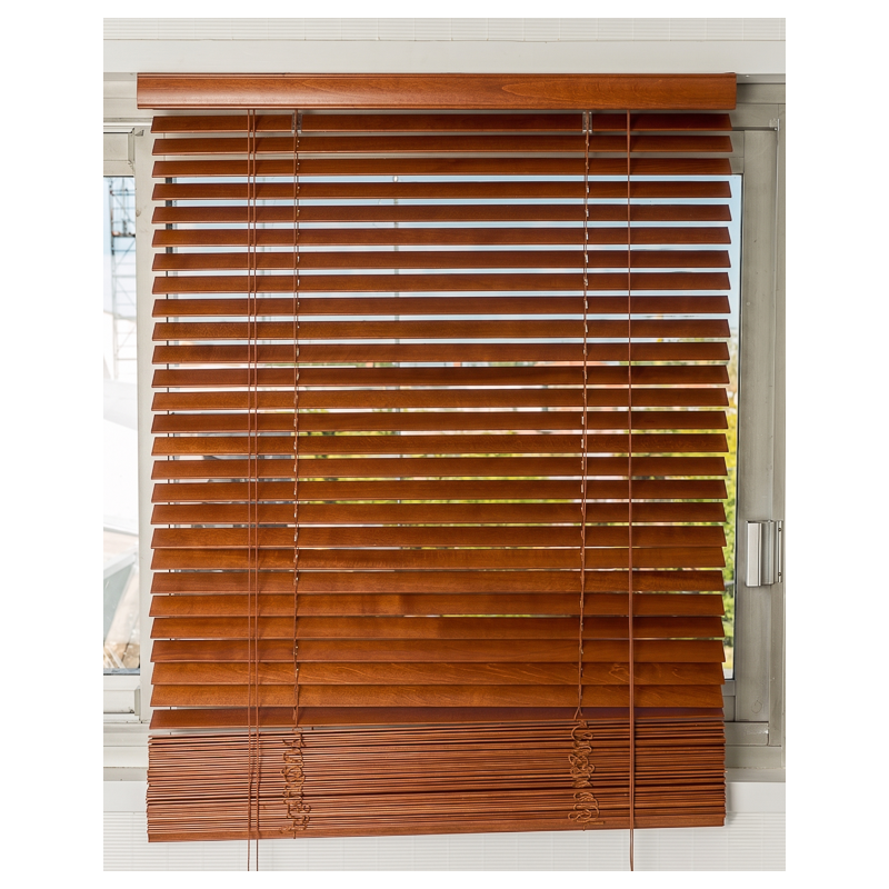 Wooden Blind Dark Cherry 50 mm | Maison Douineau