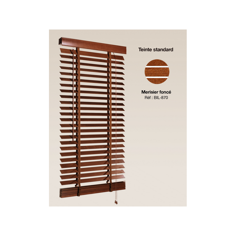 dark wild cherry Wood Blind slat 50mm 