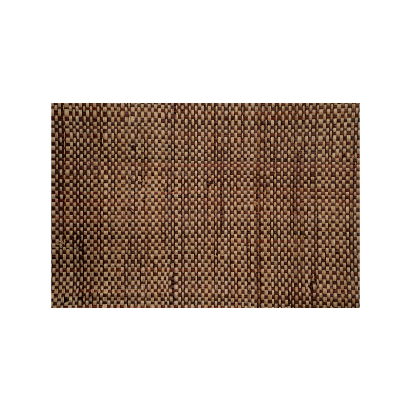 Tissage Raphia Bicolore Maille Fine-Naturel & Acajou