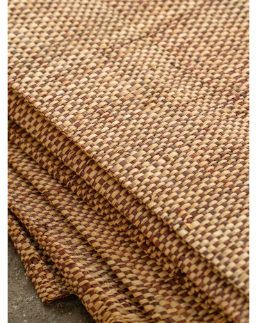 Tissage Raphia Bicolore Maille Fine-Naturel & Cocotier