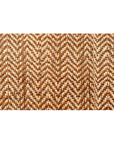 Tissage Raphia chevron-Naturel et Acajou