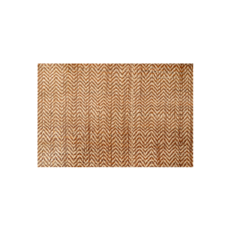 Tissage Raphia chevron-Naturel et Acajou