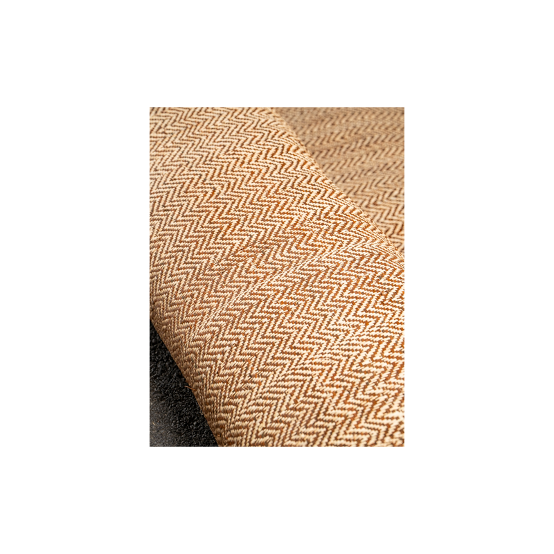 Tissage Raphia chevron-Naturel et Acajou