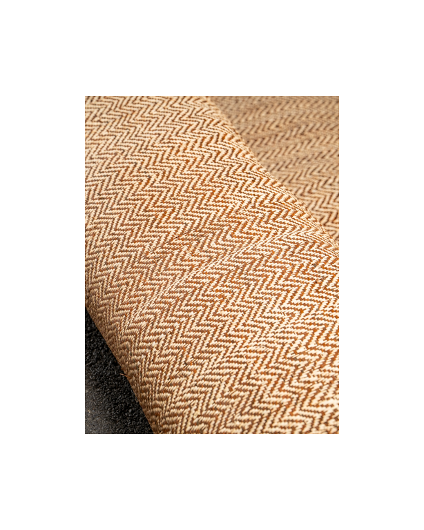 Tissage Raphia chevron-Naturel et Acajou